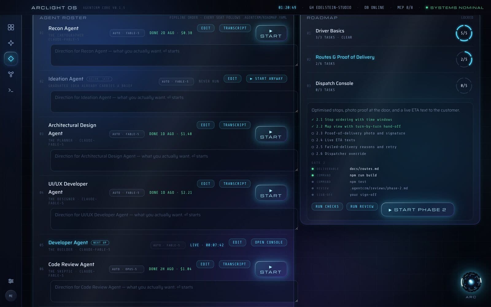 AgentCRM: Five agents, one pipeline