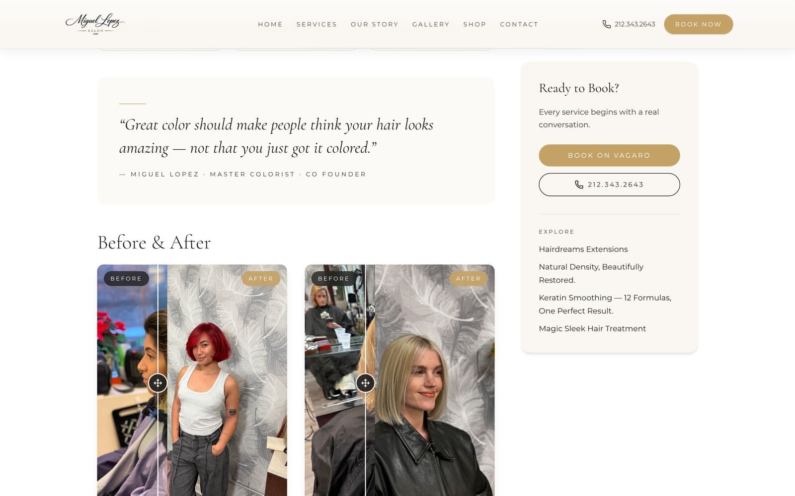 Miguel Lopez Salon: Before and after