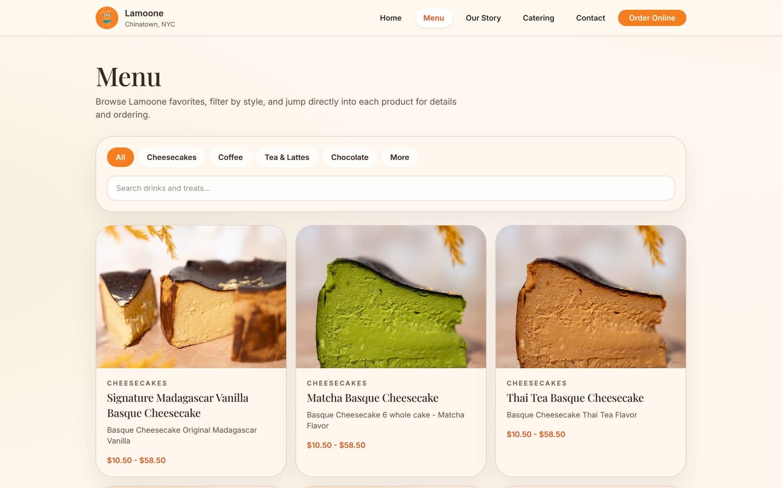 The Lamoone: The menu